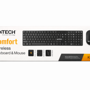 A4Tech 3330NS - Wireless Keyboard Mouse Combo Set - 2.4G Wireless - Silent Clicks Mouse - 1200 DPI Mouse - FN Keys - For PC/Laptop
